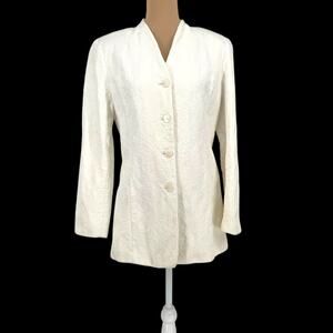 VINTAGE TALBOTS Woman's Textured Italian Fabric Blazer 12 Office Formal Retro